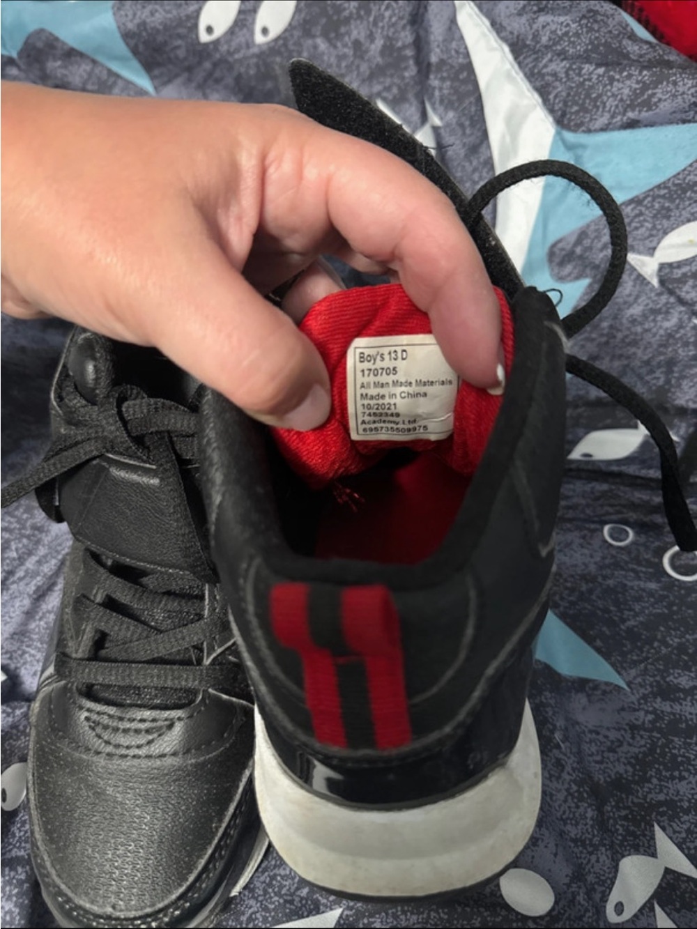 Kids Black and Red High-Top Sneakers